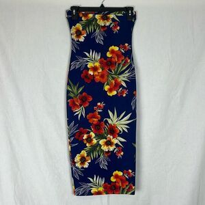 DNA Couture Tropical Print High Rise Skirt